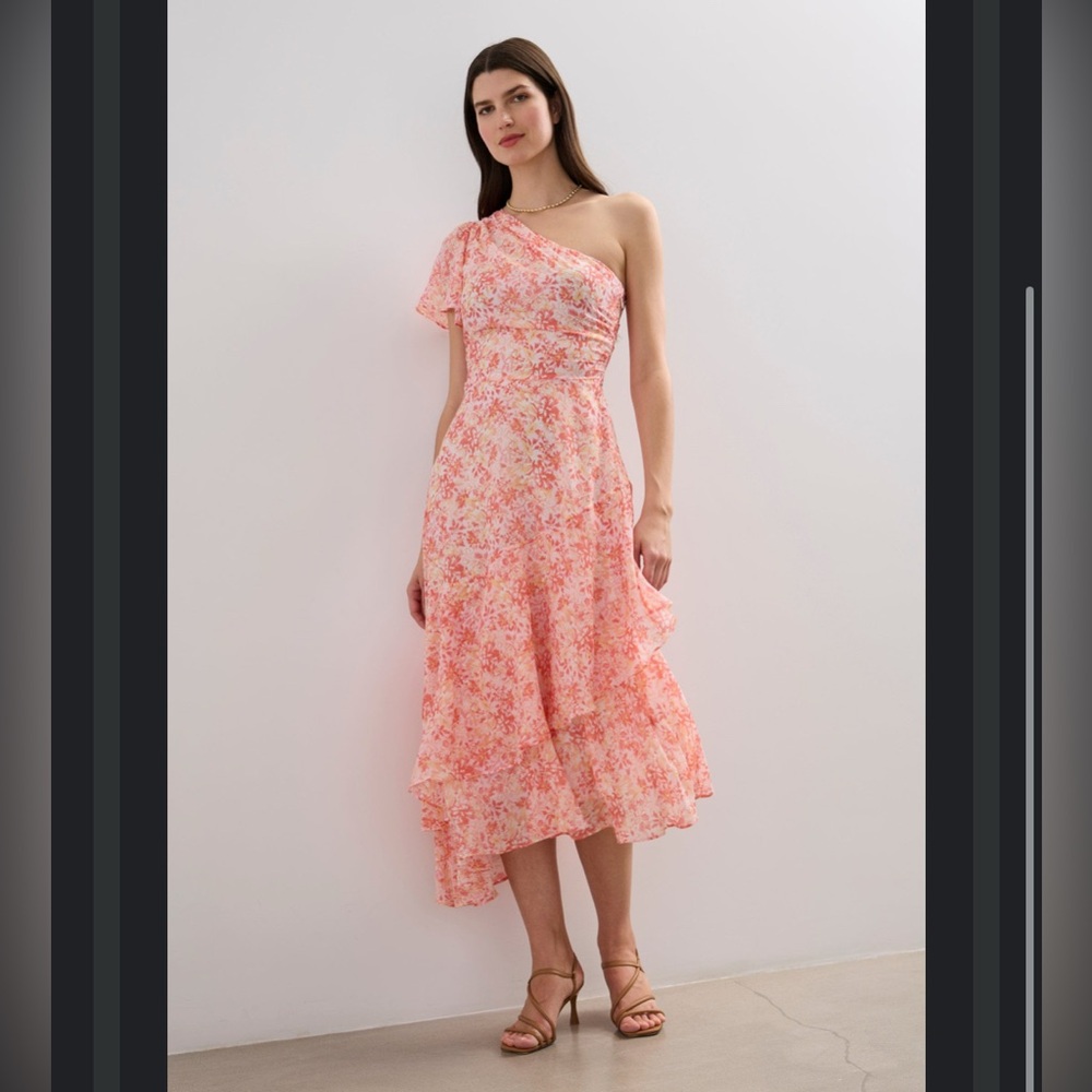 Floral One-Shoulder Asymmetrical Dress